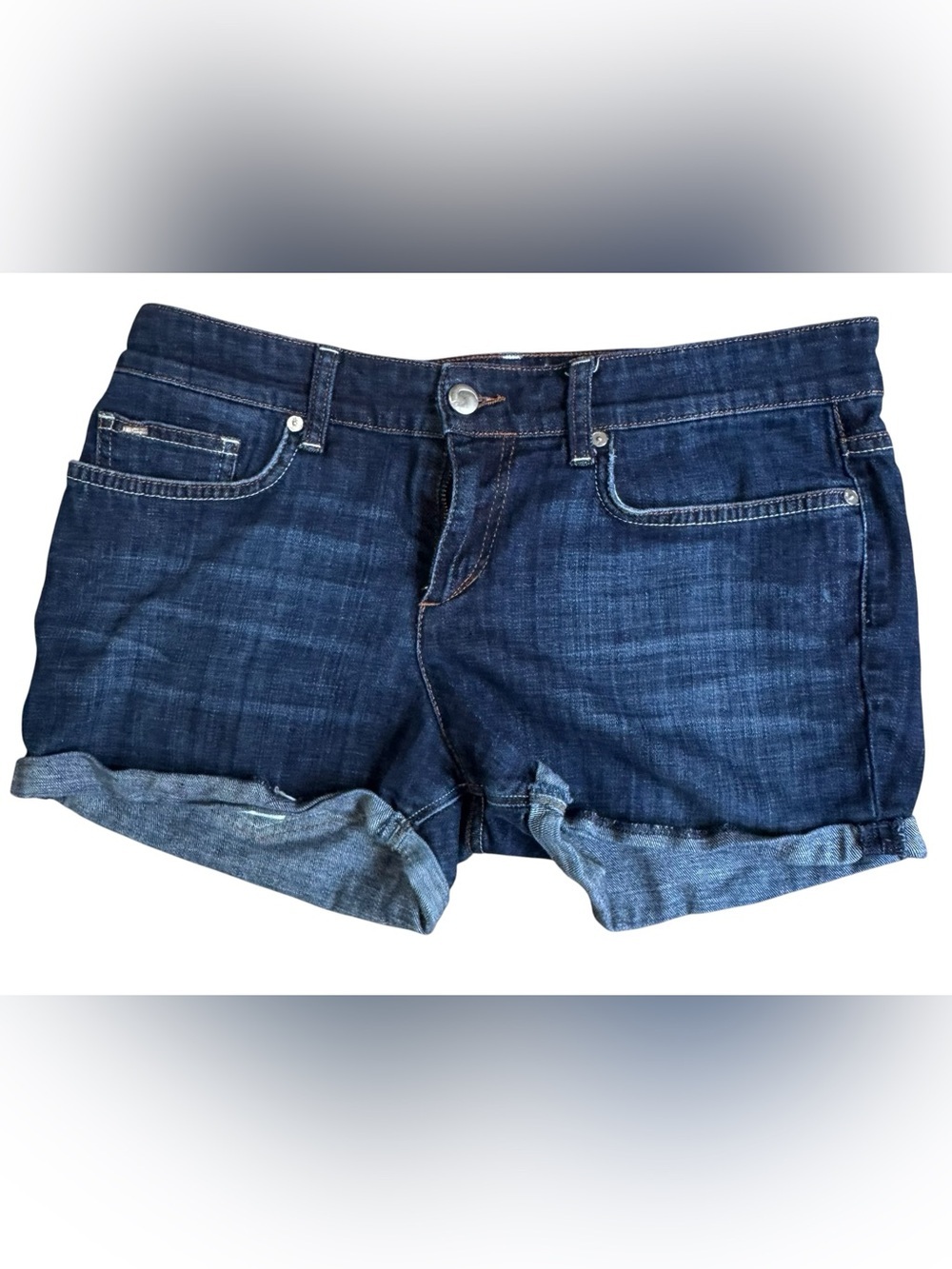 Joe’s Jeans Ex-Lover Rolled Cuff Dark Wash Denim Shorts Sz 28